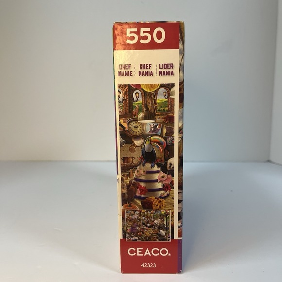 Ceaco 550 Piece Jigsaw Puzzle Chef Mania Panda Brown Bears Cooking in Kitchen - Picture 3 of 5